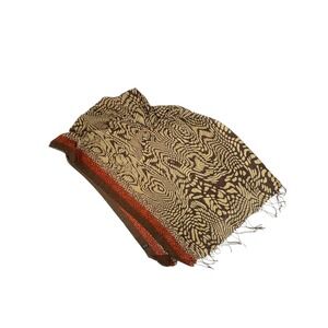 Brown Beige Orange Animal Print Lightweight Scarf